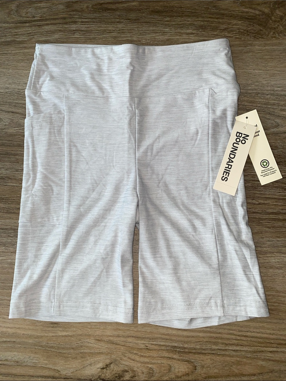 No Boundaries Heather Light Gray Bike Shorts with Pocket ! XXS-S